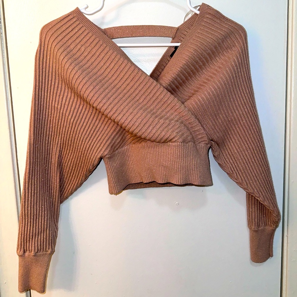 Brown Sparkle Crop top
